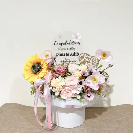 Bloom Box Akrilik Ucapan Wedding Pulang Pisau